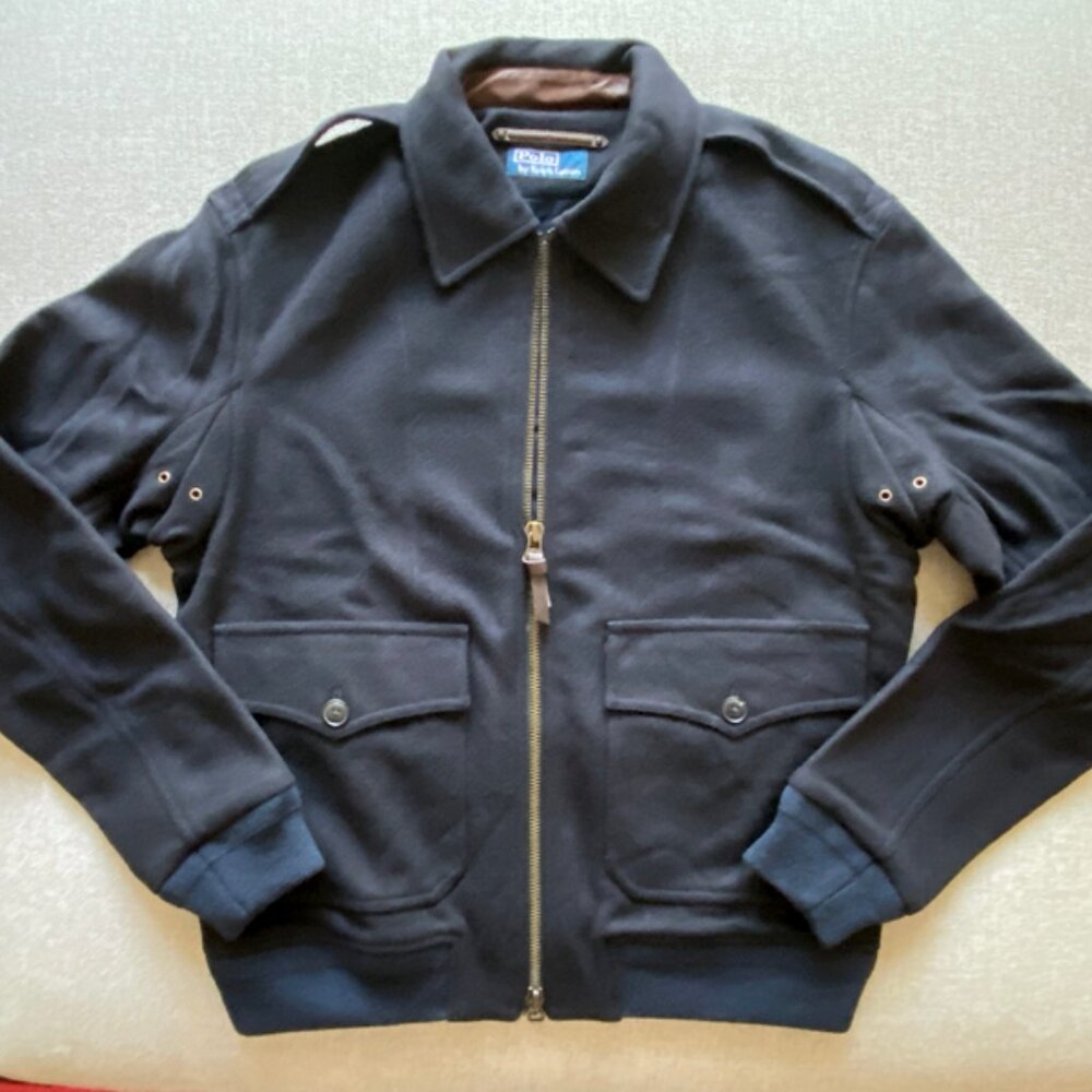 Polo Ralph Lauren New Men's Navy Grange Wool Bomber Jacket Size Medium